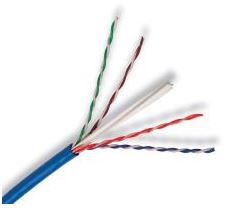 COMMSCOPE/AMP Category 6 UTP Cable, 4-Pair, 23 AWG, Solid, CM, 305m, Blue, P/N: 1427254-6